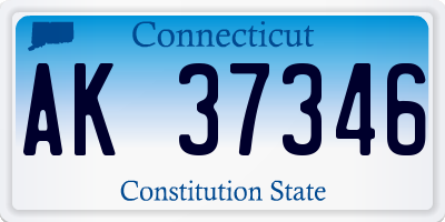 CT license plate AK37346
