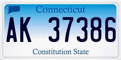CT license plate AK37386
