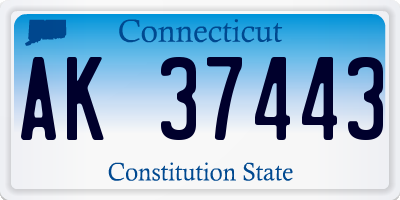 CT license plate AK37443