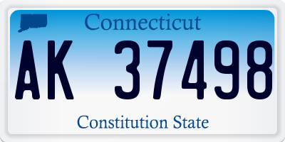 CT license plate AK37498