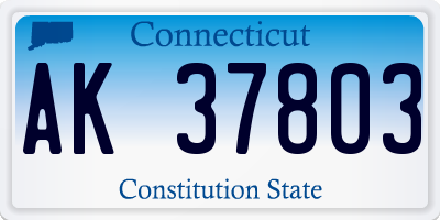 CT license plate AK37803