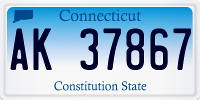CT license plate AK37867