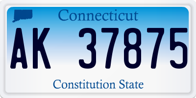 CT license plate AK37875