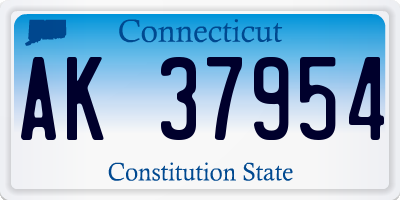 CT license plate AK37954