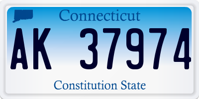 CT license plate AK37974