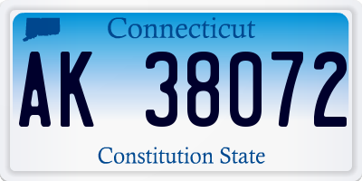 CT license plate AK38072