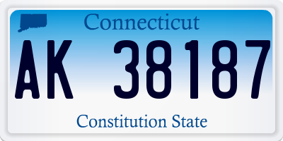 CT license plate AK38187