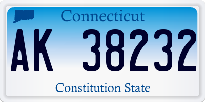 CT license plate AK38232