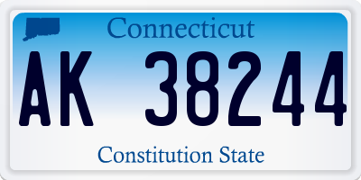 CT license plate AK38244