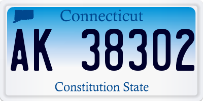 CT license plate AK38302