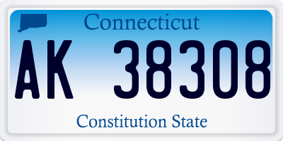 CT license plate AK38308