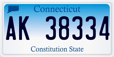 CT license plate AK38334