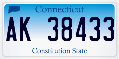CT license plate AK38433