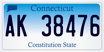 CT license plate AK38476