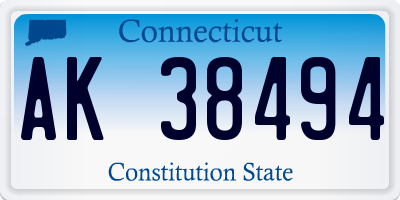 CT license plate AK38494