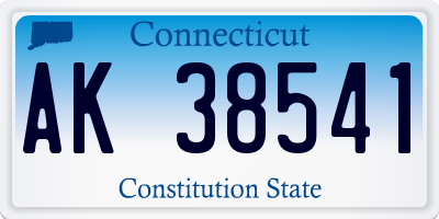 CT license plate AK38541