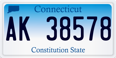 CT license plate AK38578