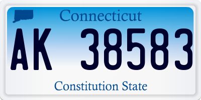 CT license plate AK38583