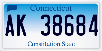 CT license plate AK38684