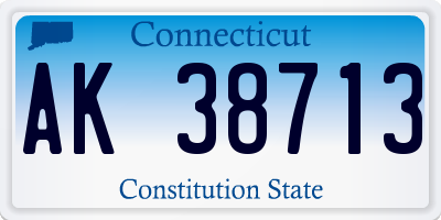 CT license plate AK38713