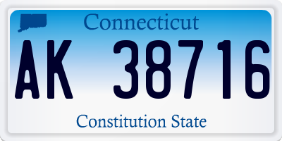 CT license plate AK38716