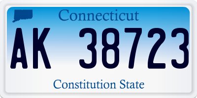CT license plate AK38723