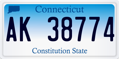 CT license plate AK38774