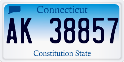 CT license plate AK38857