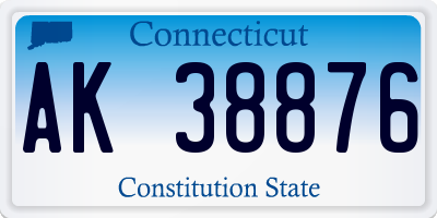 CT license plate AK38876