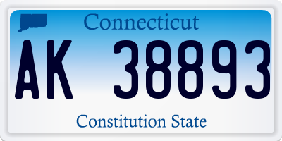 CT license plate AK38893