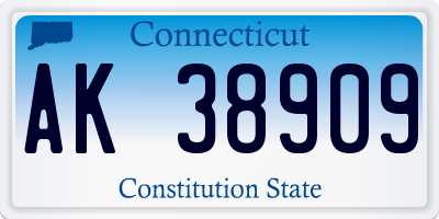 CT license plate AK38909