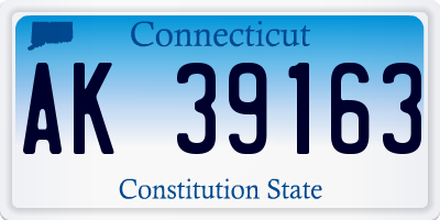 CT license plate AK39163