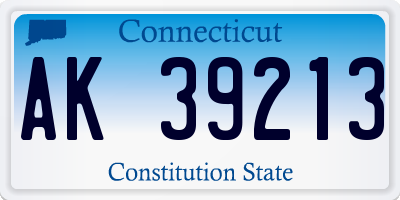 CT license plate AK39213