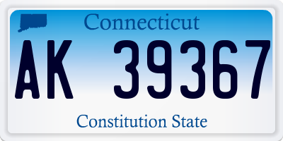 CT license plate AK39367