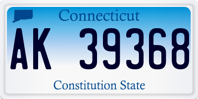 CT license plate AK39368