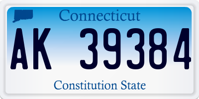 CT license plate AK39384