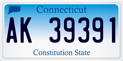 CT license plate AK39391