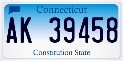 CT license plate AK39458