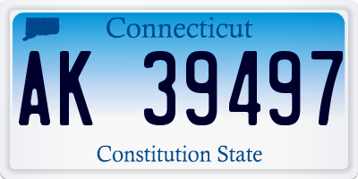 CT license plate AK39497