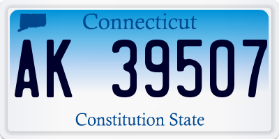 CT license plate AK39507