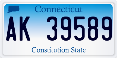 CT license plate AK39589