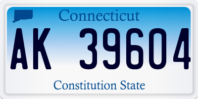 CT license plate AK39604