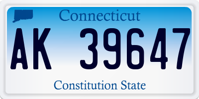 CT license plate AK39647