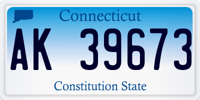 CT license plate AK39673