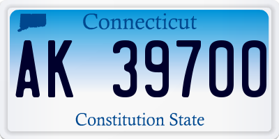 CT license plate AK39700