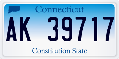 CT license plate AK39717