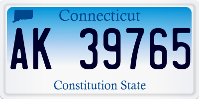 CT license plate AK39765