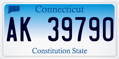 CT license plate AK39790