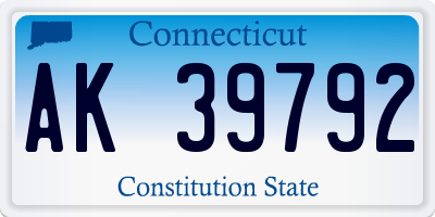 CT license plate AK39792