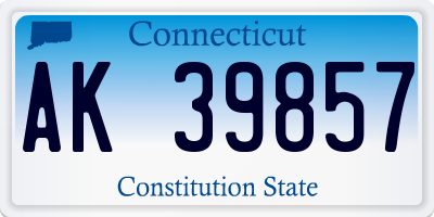 CT license plate AK39857